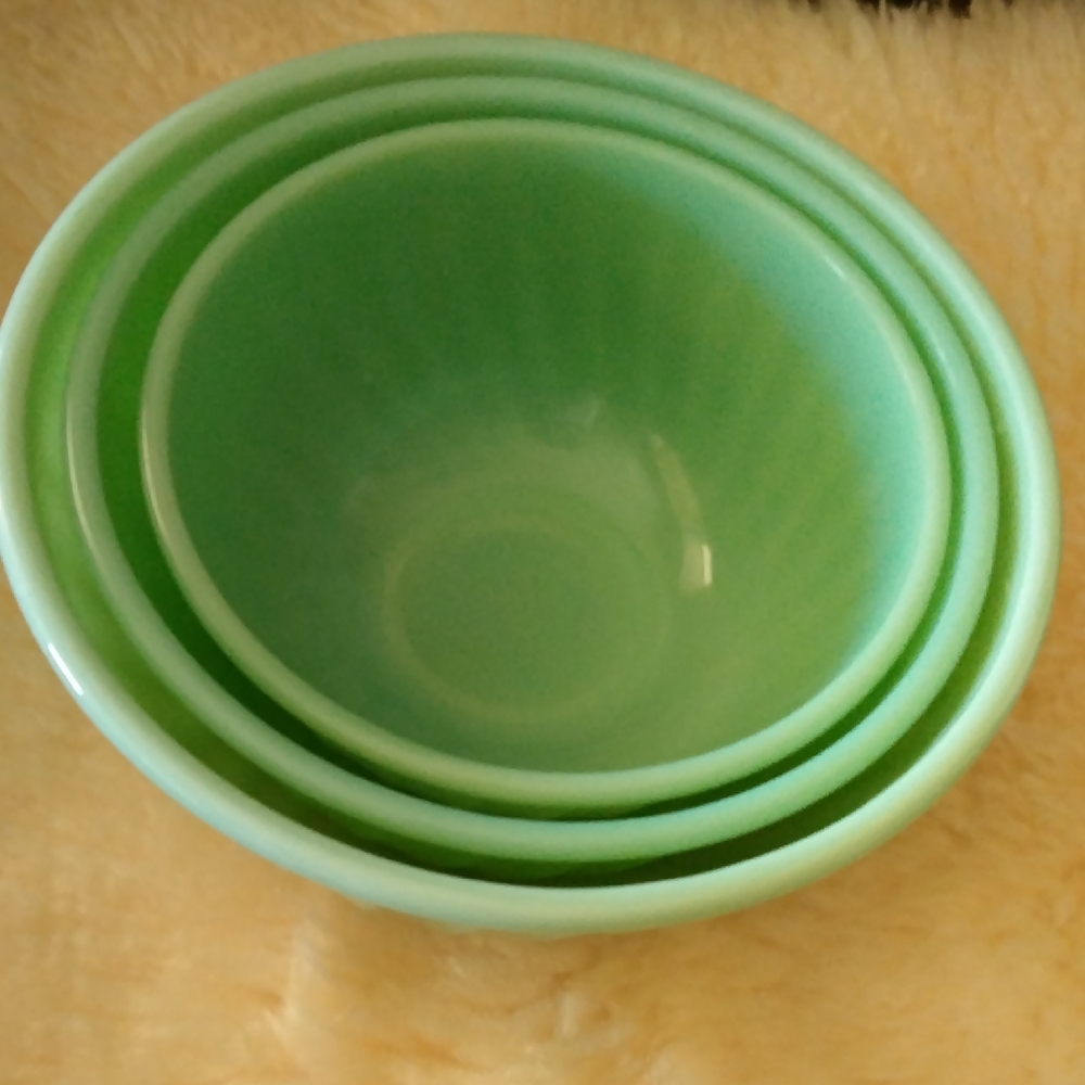 FIRE KING JADEITE BOWLS SET OF 3